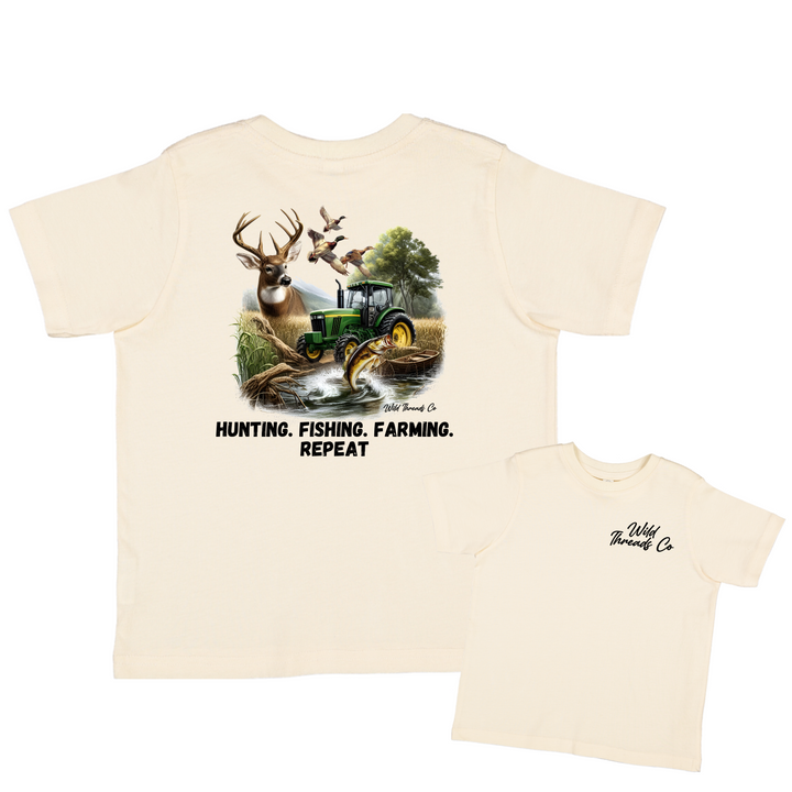 Hunting Fishing Farming Repeat Tee