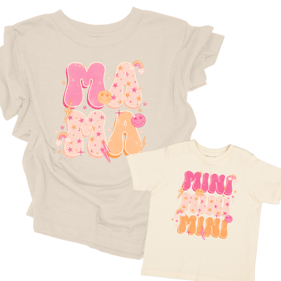 Pink Retro Mama + Mini Bundle