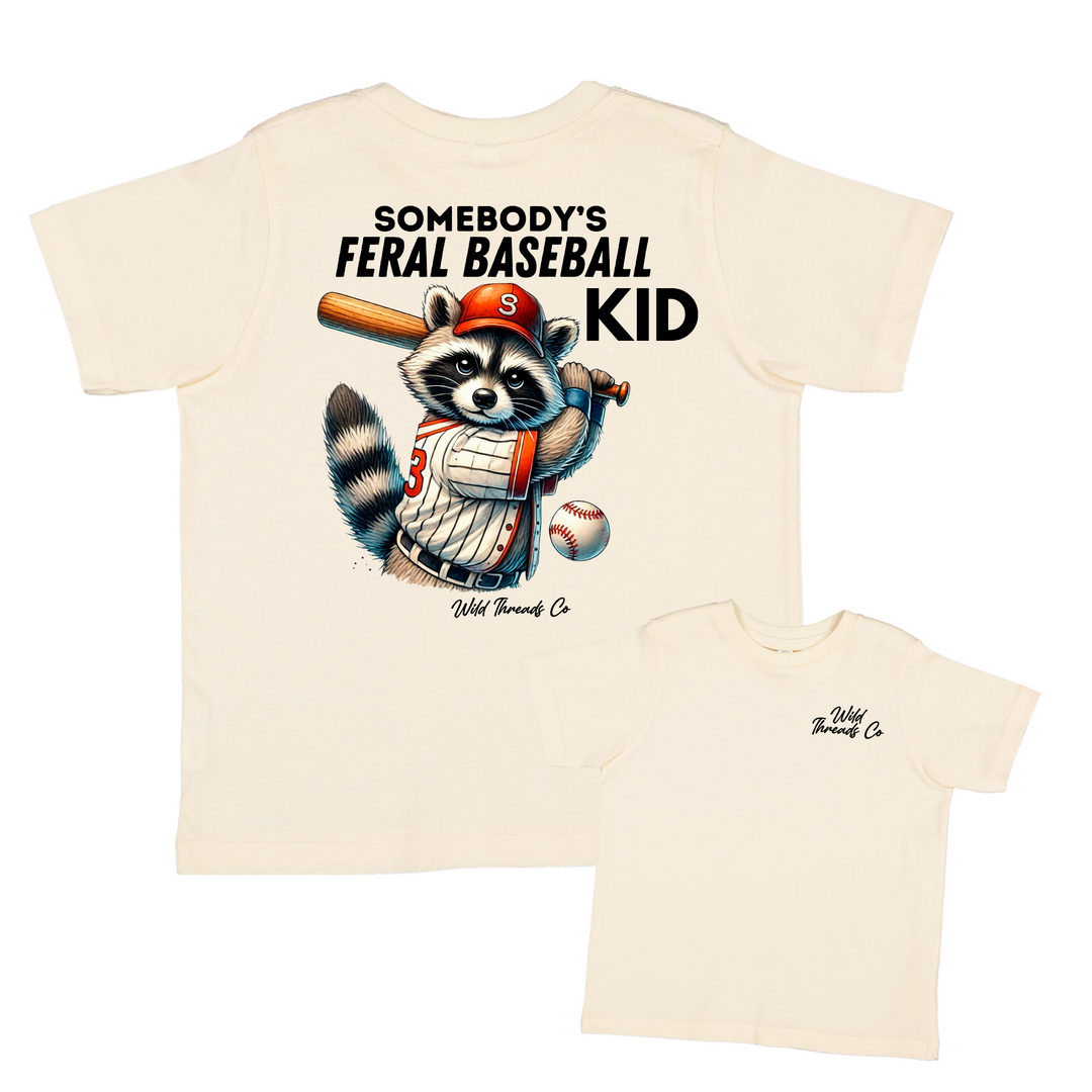 Somebody's Feral Baseball Kid Tee